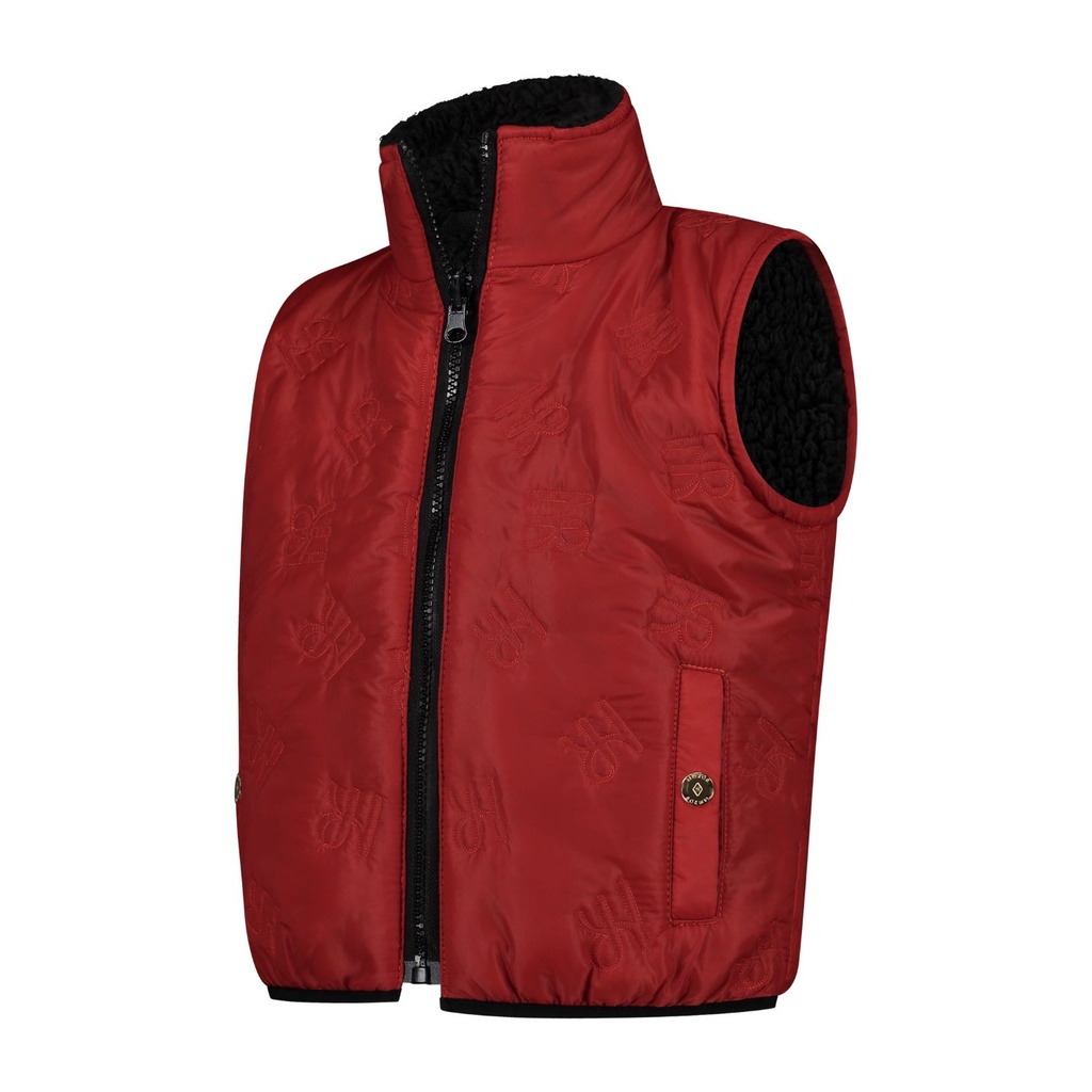 Mini Ros Omkeerbare Bodywarmer Stormy Rood/Zwart